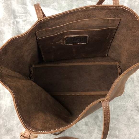 FSP Collection Leather Tote Womens Handbag Brown Open Tassel Cape Town - Picture 13 of 16